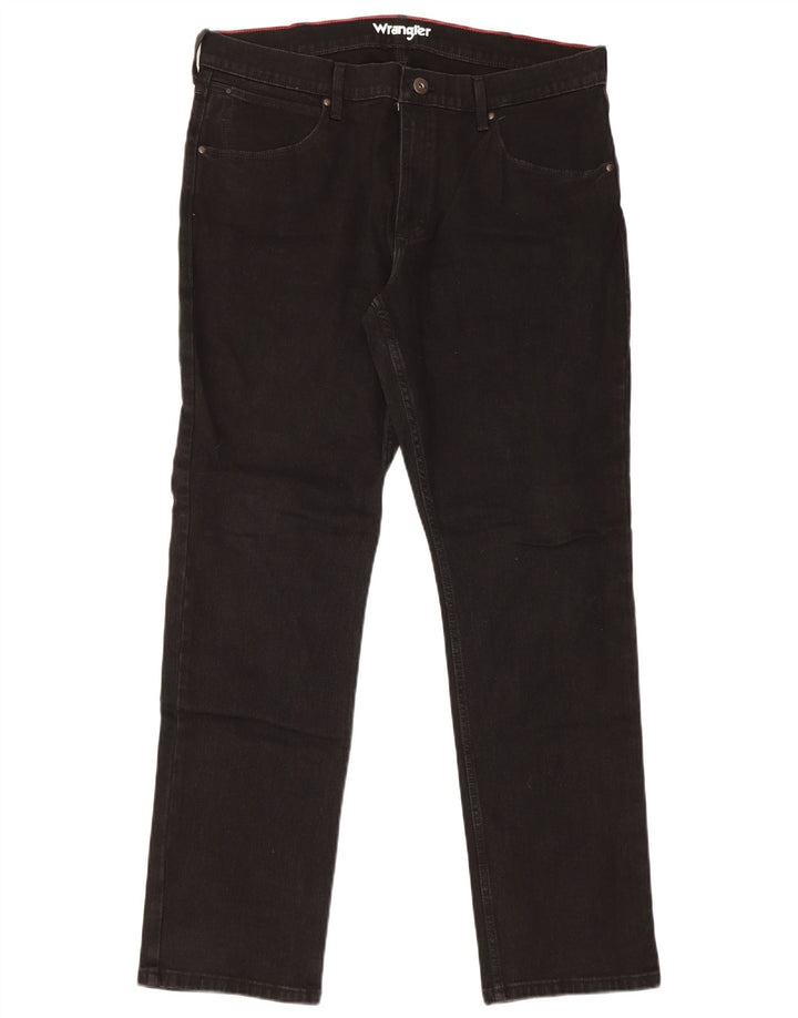 Wrangler Regular Straight Jeans til kvinder W36 L32 Sort Bomuld