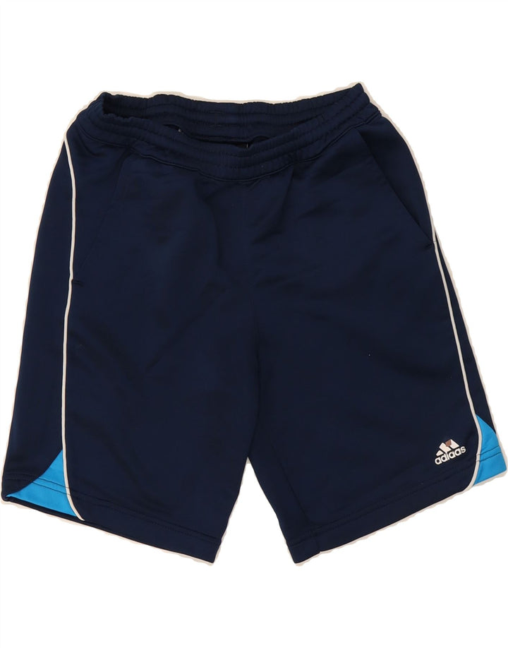 ADIDAS Boys Climalite Sport Shorts 10-11 Years  Navy Blue Polyester Vintage Adidas and Second-Hand Adidas from Messina Hembry 