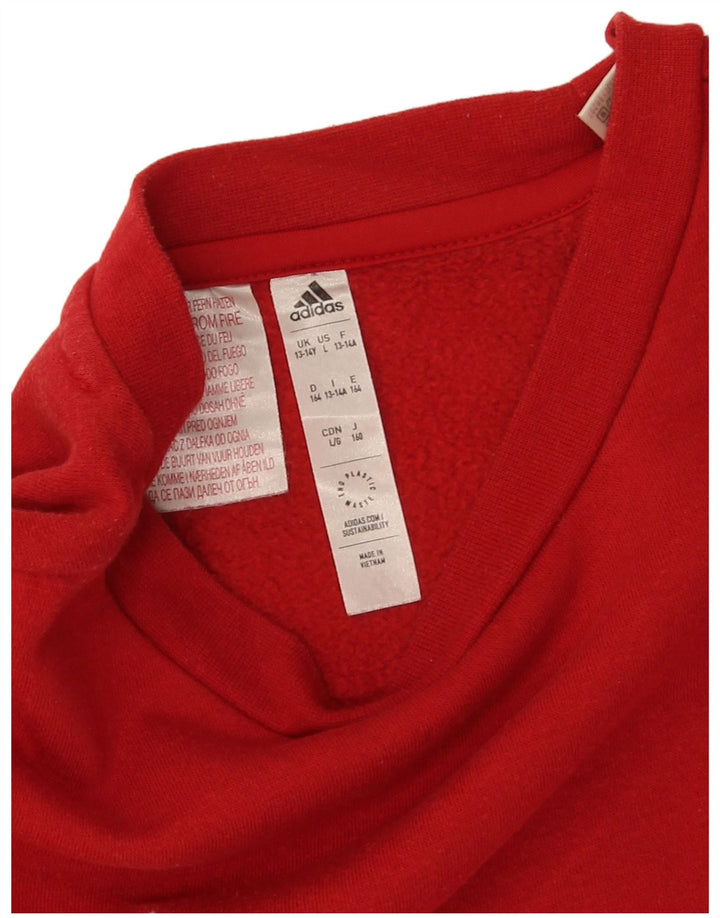Adidas Boys Sweatshirt Jumper 13-14 år Rød Bomuld
