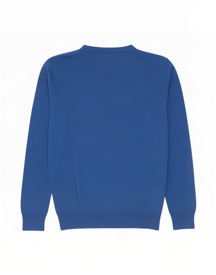 Jack & Jones Herre V-hals sweater mellemblå bomuld