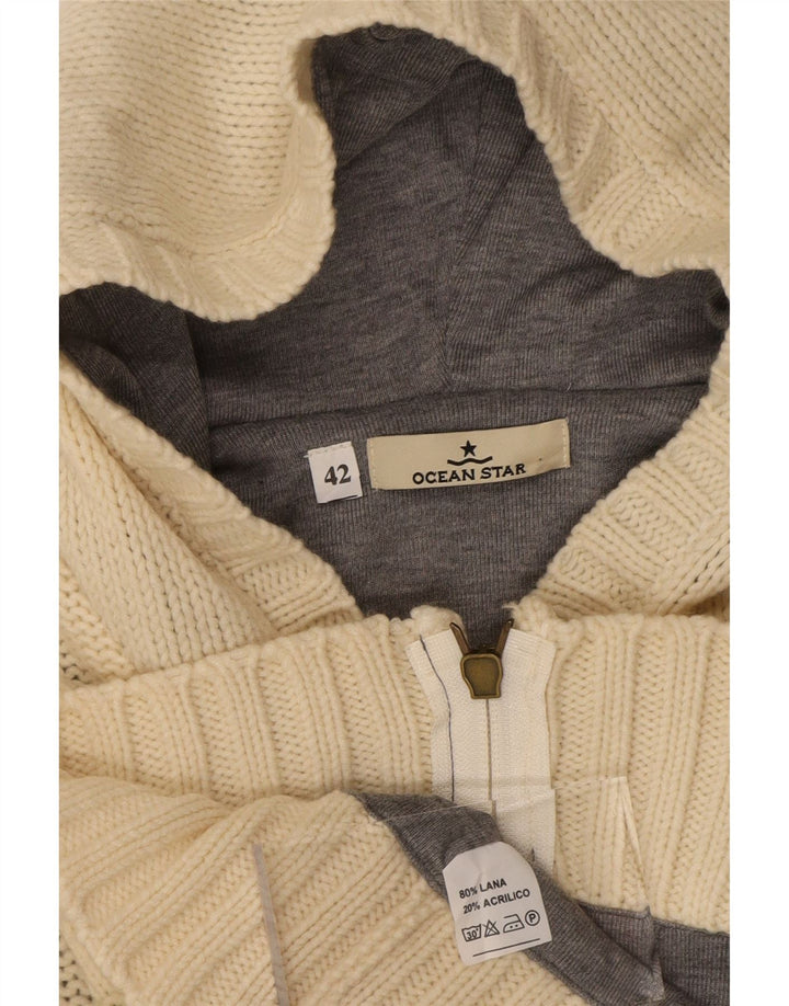 OCEAN STAR Womens Hooded Cardigan Sweater IT 42 Medium Off White Wool Vintage Ocean Star and Second-Hand Ocean Star from Messina Hembry 