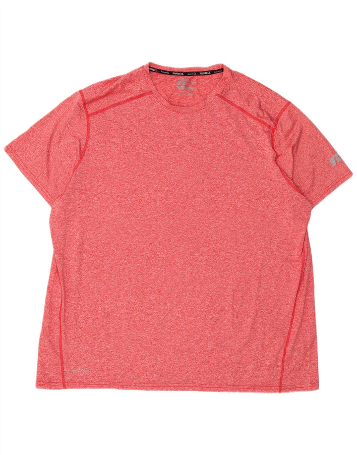 RUSSELL ATHLETIC Herre T-Shirt Top UK 50/52 2XL Rød Polyester