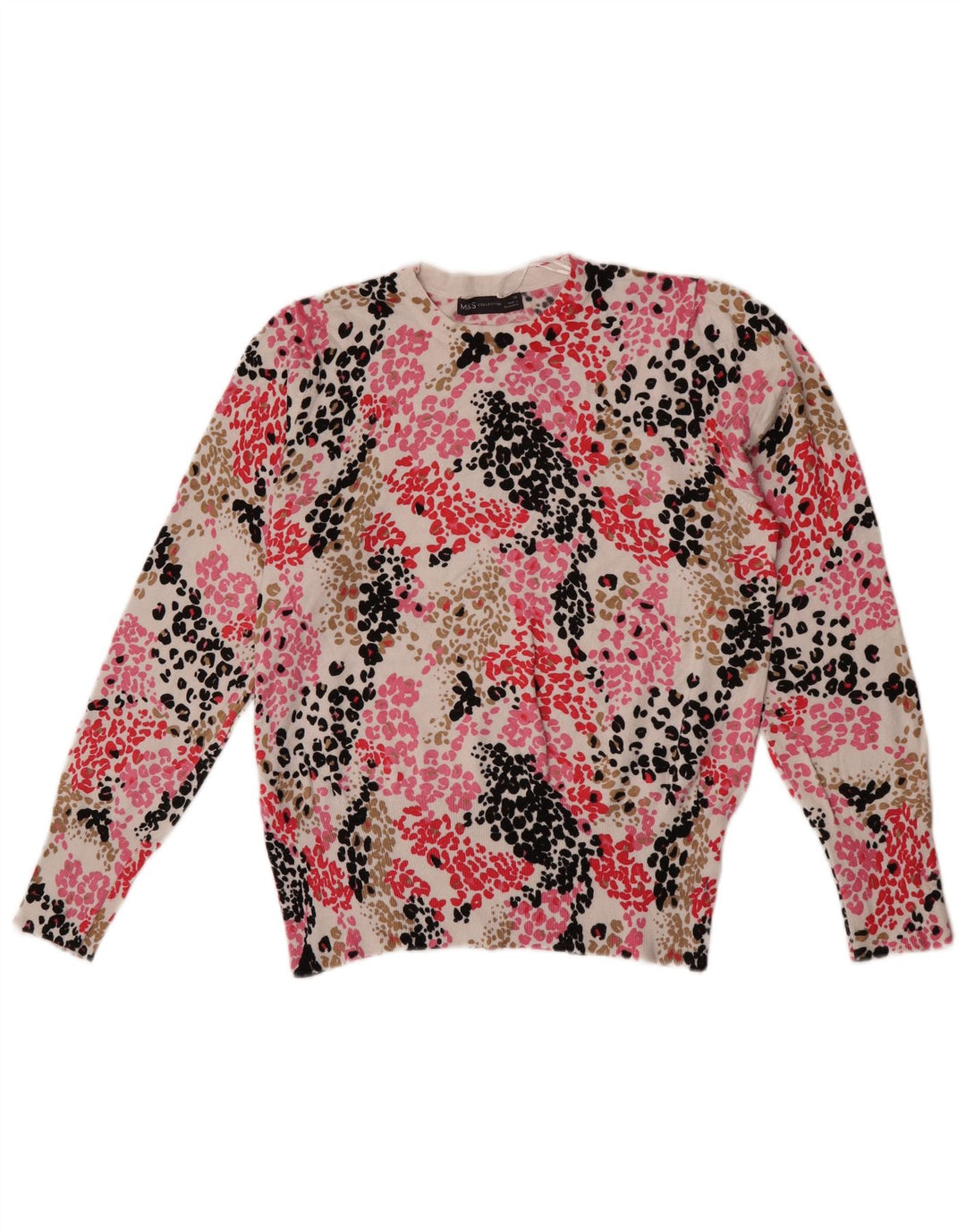 Marks & Spencer Dame sweater med rund hals DK 14 Stor Flerfarvet