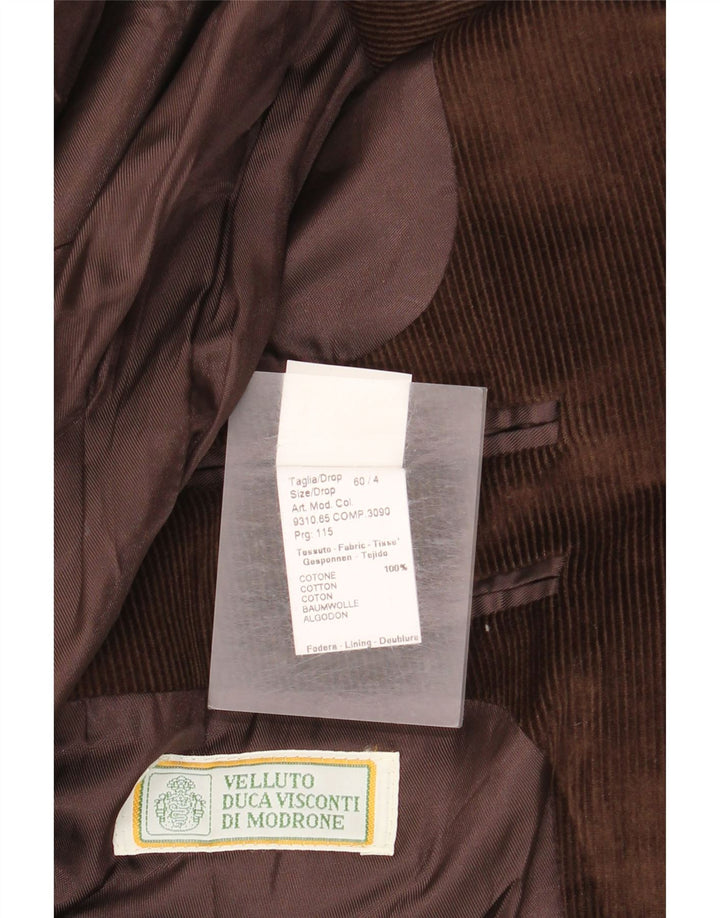 Velluto Duca Visconti Herre 3-knaps Corduroy Blazer Jacket IT 60 5XL Brun