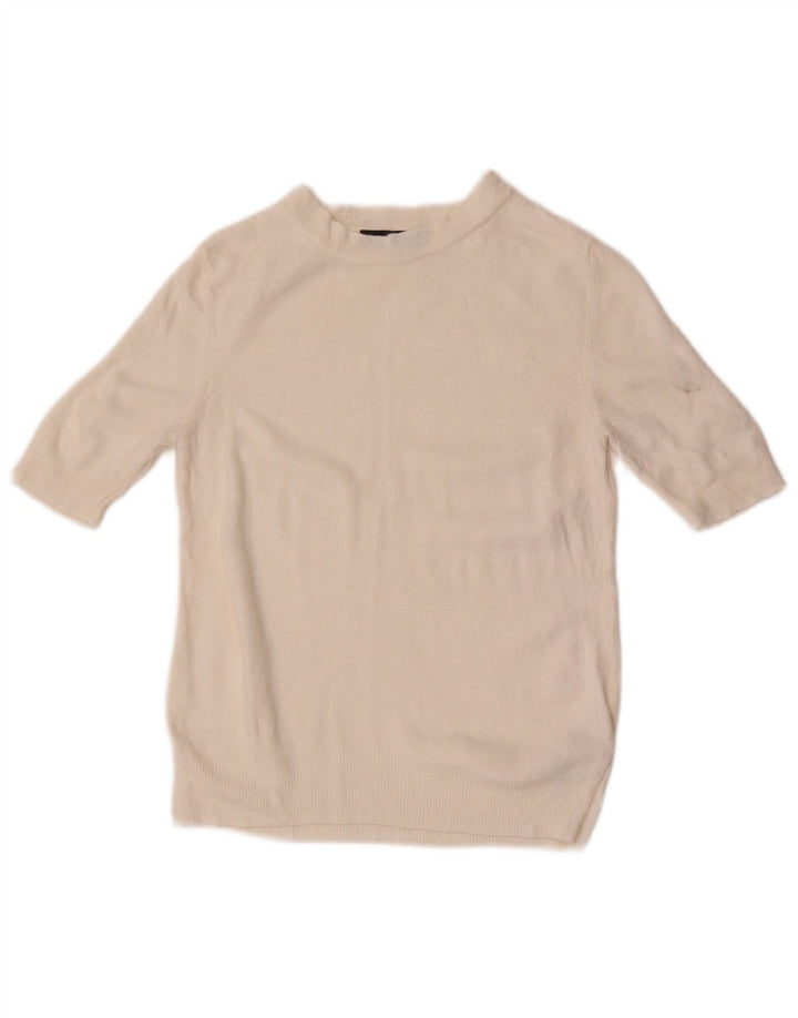 Marks & Spencer Dame Boat Neck Jumper Sweater UK 8 Small Off White