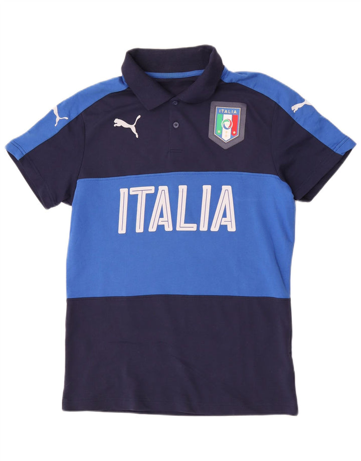 Puma Herre Italia Grafisk Polo Shirt Medium Navyblå Bomuld
