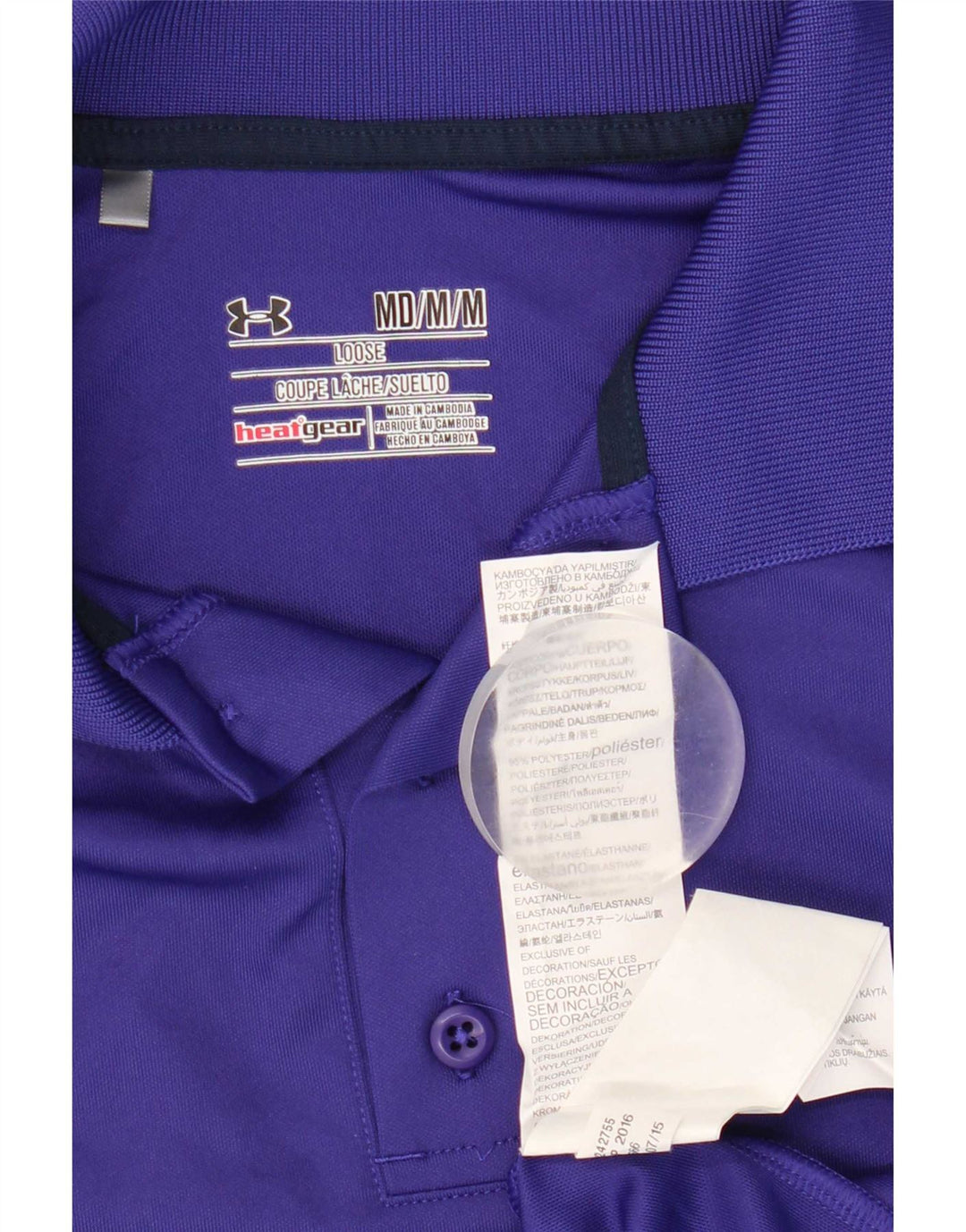 Under Armour Herre Heat Gear Polo Shirt Medium Blue Polyester