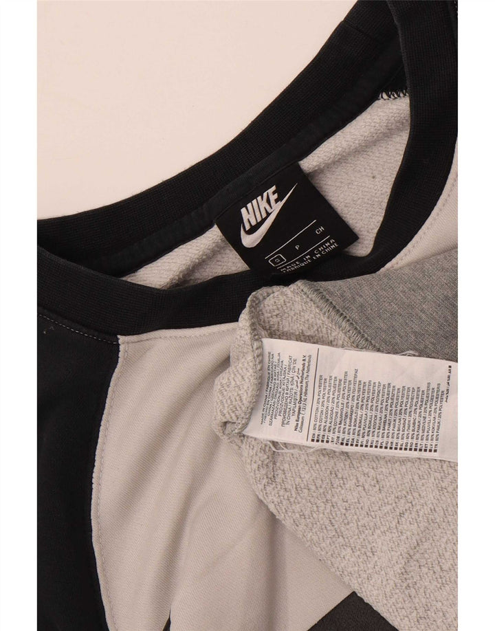 Nike grafisk sweatshirt til mænd, lille grå farveblok bomuld