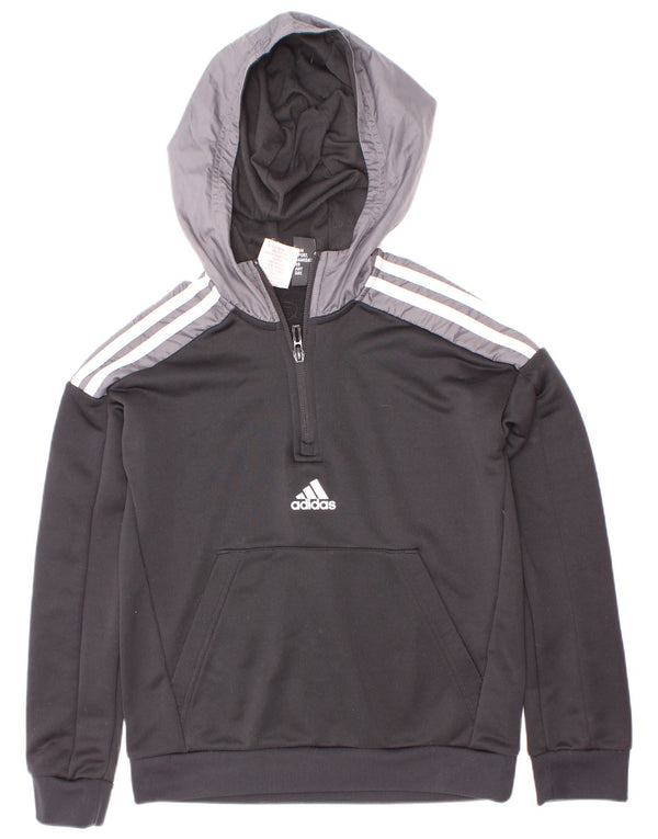 Adidas Boys Aeroready Hættetrøje med lynlås 9-10 år Sort Colourblock