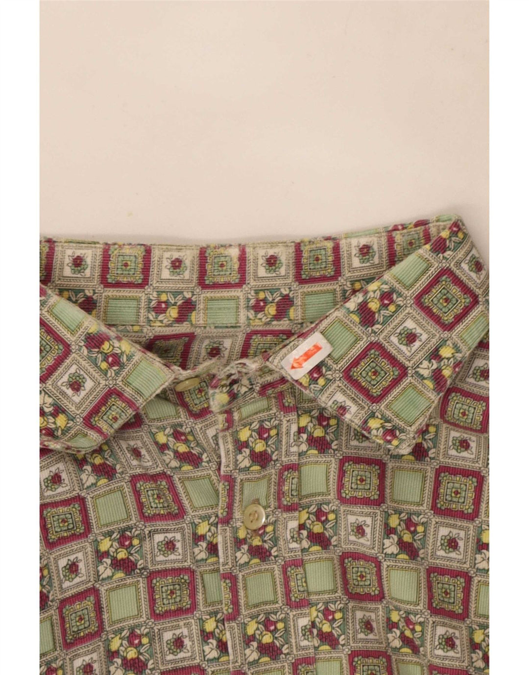 Vintage herreskjorte str. 43 Stor flerfarvet geometrisk