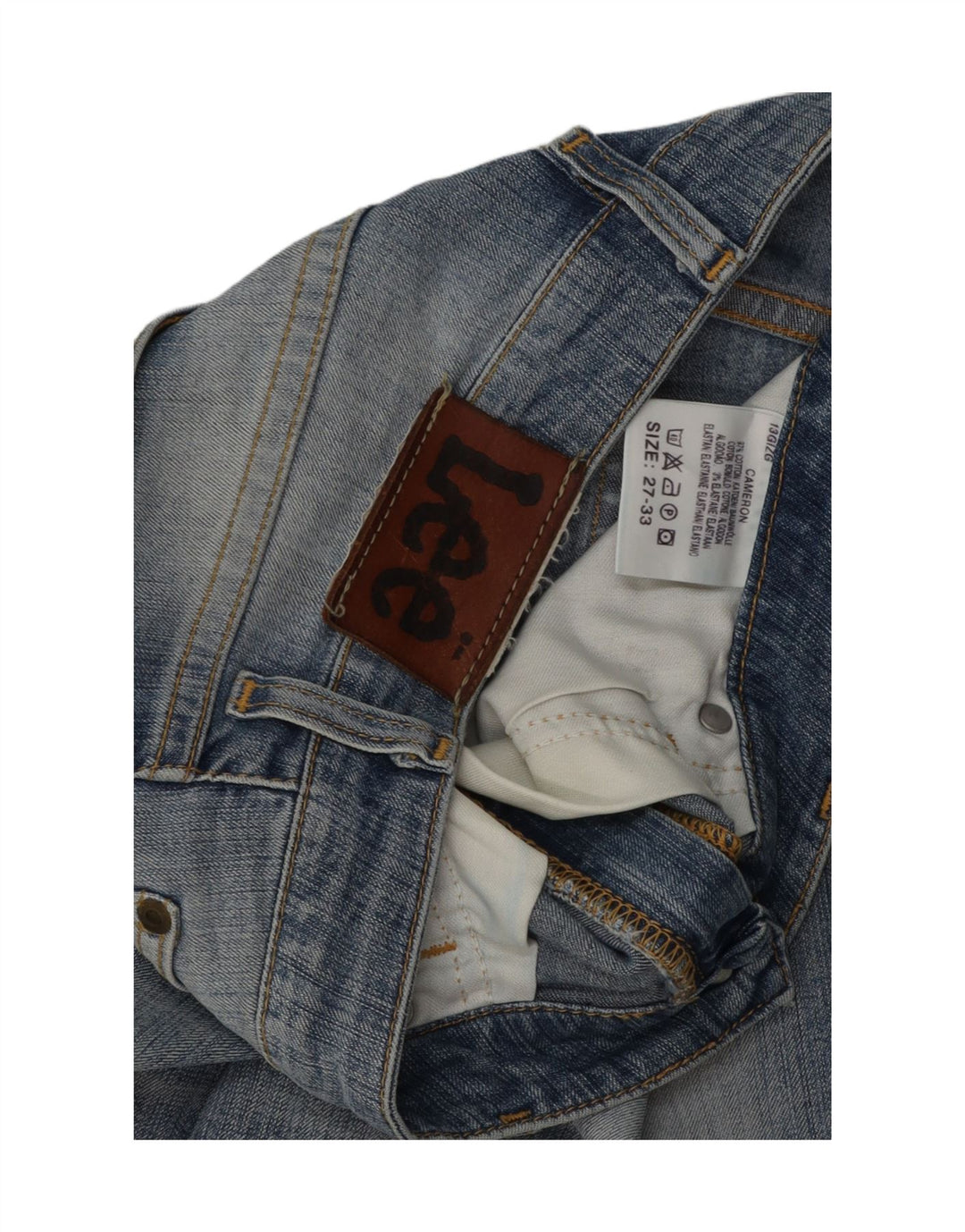 LEE Womens Cameron Straight Jeans W27 L33 Blue Cotton