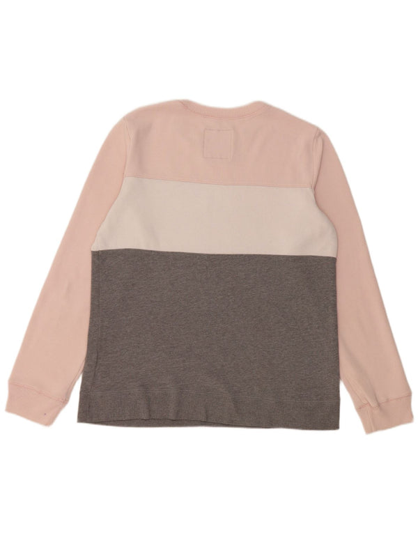 HOLLISTER Graphic Sweatshirt Jumper UK 16 Large Grey Colourblock