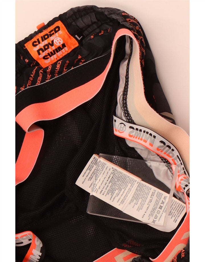 Superdry Grafiske svømmeshorts til mænd, store grå camouflagepolyester