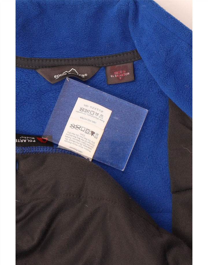 EDDIE BAUER Herre Fleece Gilet UK 36 Small Blue Colourblock Polyester