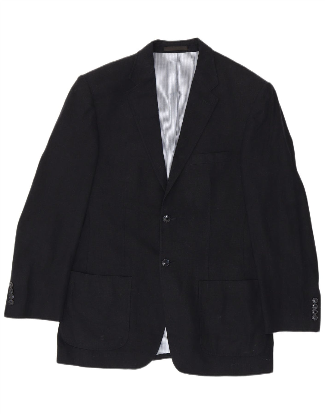 Marks & Spencer Herre 2-knaps blazerjakke UK 38 Medium Navy Blue Linen