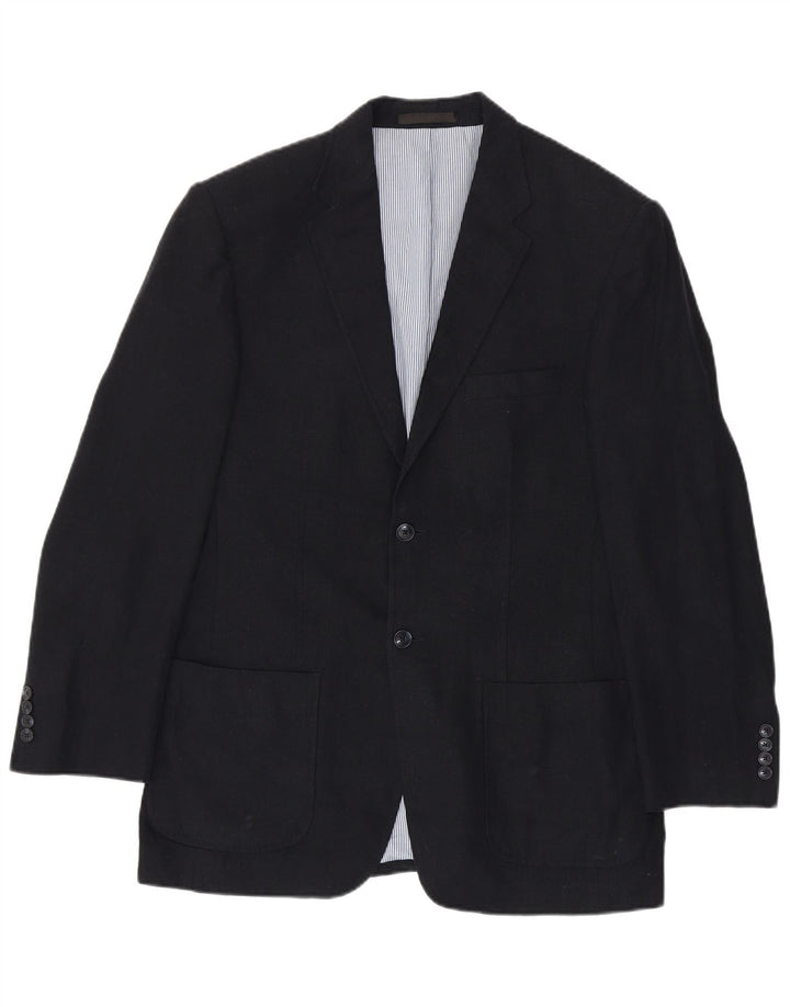 Marks & Spencer Herre 2-knaps blazerjakke UK 38 Medium Navy Blue Linen