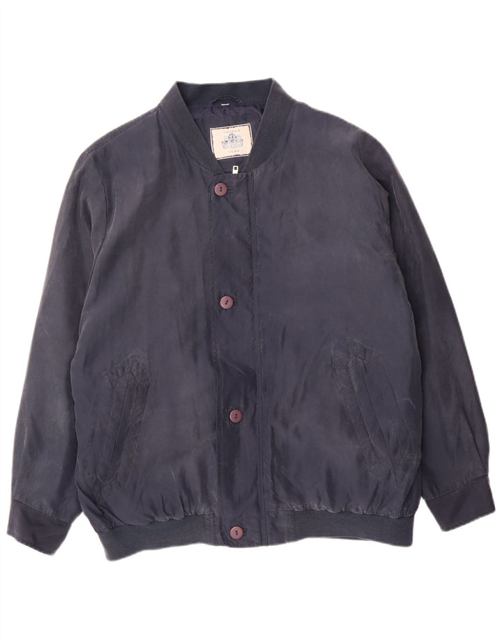 Spirit Herre Bomber Jacket UK 38 Medium Navy Blue Silke