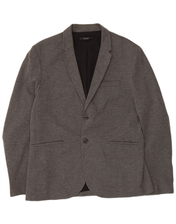 Vintage herre 2-knaps blazerjakke UK 38 Medium Grey Bomuld