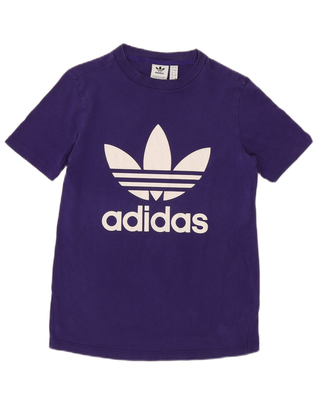 ADIDAS Grafisk T-shirt top til kvinder UK 4 XS Lilla bomuld