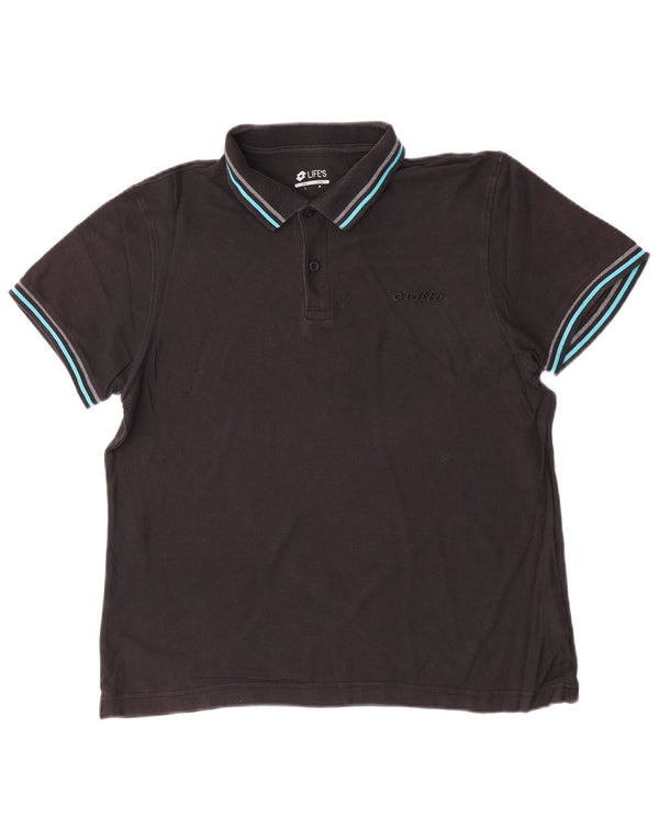 Lotto Herre Polo Shirt Medium Sort Bomuld