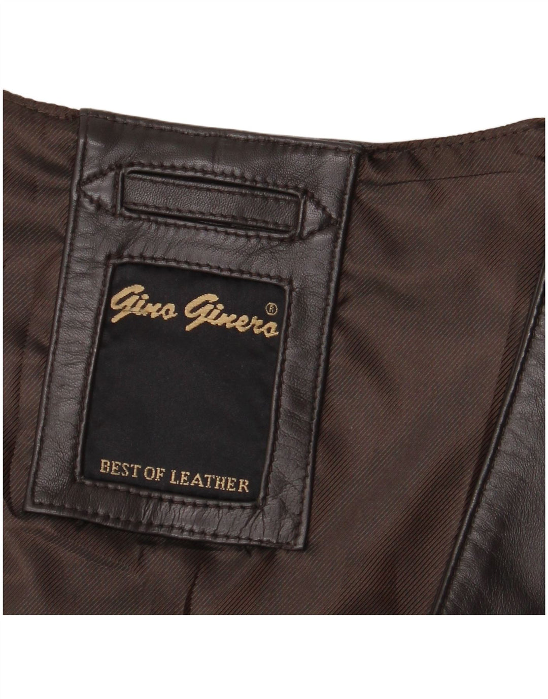 Vintage herre læder vest 2XL brunt læder