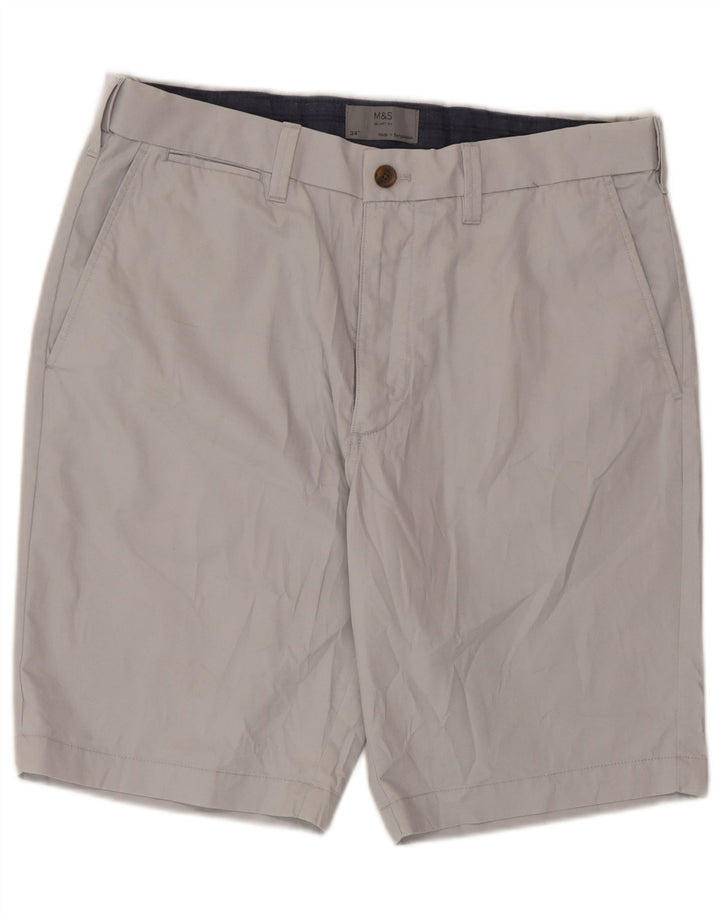 Marks & Spencer Chino Shorts til mænd W34 Large Grå Bomuld