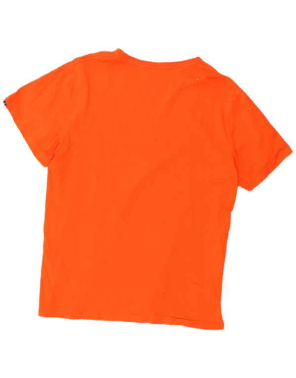 Puma Herre Grafisk T-Shirt Top XL Orange Bomuld