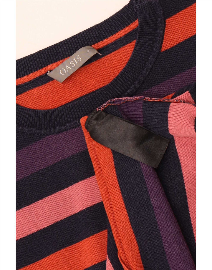 Oasis Dame Crew Neck Jumper Sweater UK 10 Small Multicolored Striped