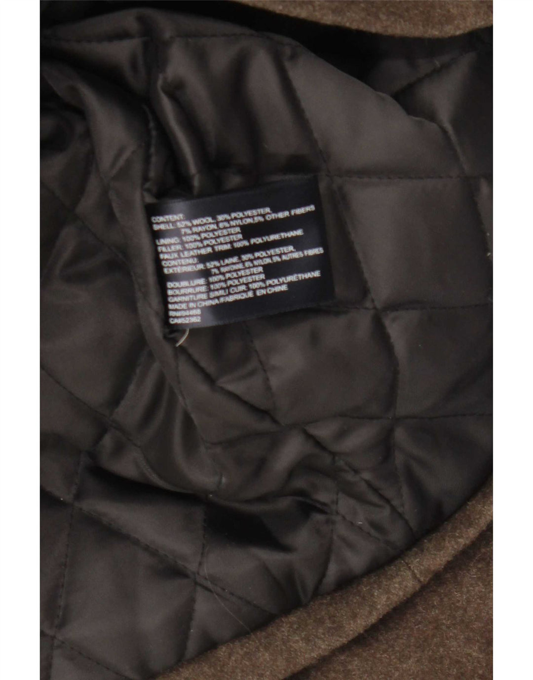 Nautica Herre Hooded Duffel Coat UK 38 Medium Brun Uld