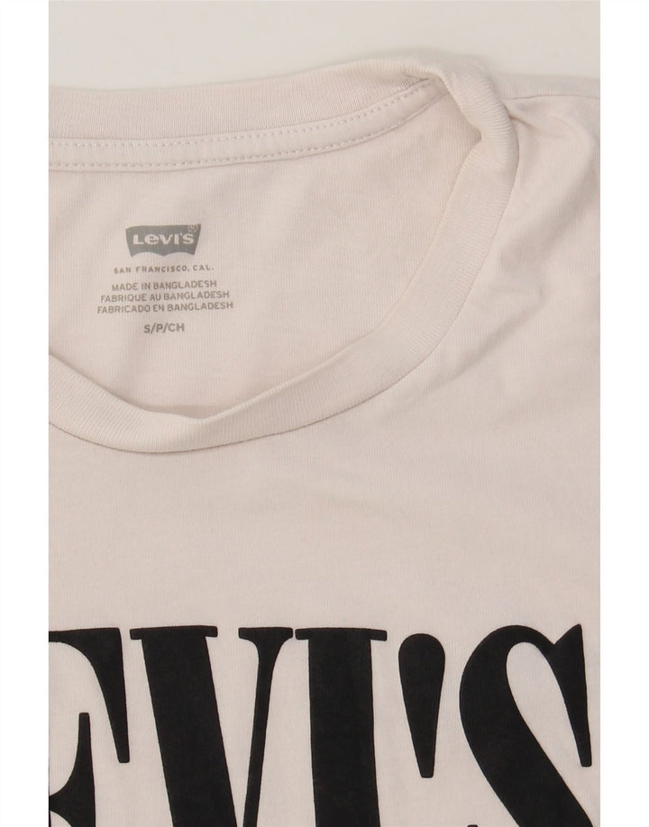 LEVI'S Womens Graphic T-Shirt Top UK 10 Small White Cotton Vintage Levi's and Second-Hand Levi's from Messina Hembry 