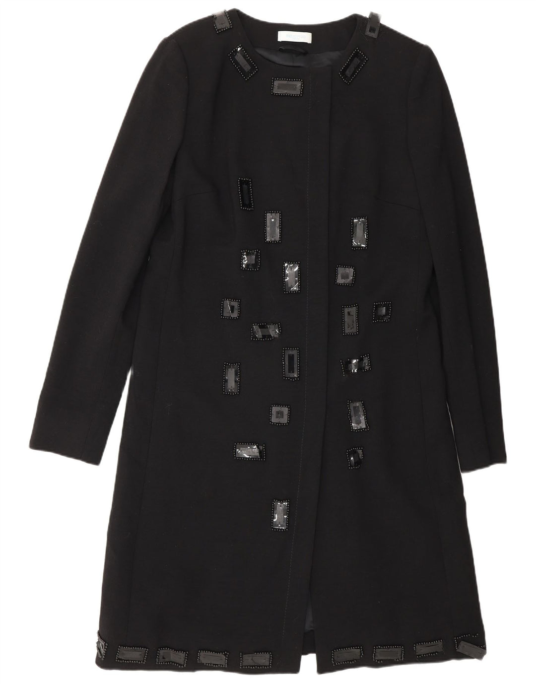 Emilio Pucci Dame Longline Blazer Jacket UK 14 Medium Black Virgin Wool