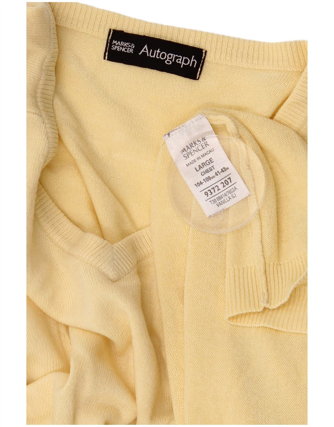 Marks & Spencer Herre Autograf V-hals sweater Stor Gul Akryl
