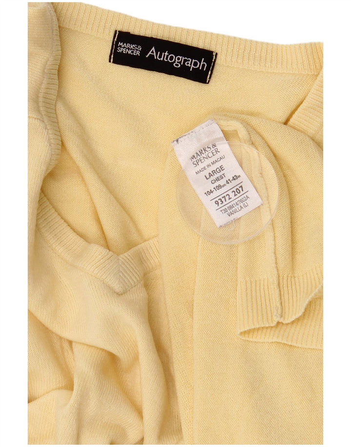 Marks & Spencer Herre Autograf V-hals sweater Stor Gul Akryl