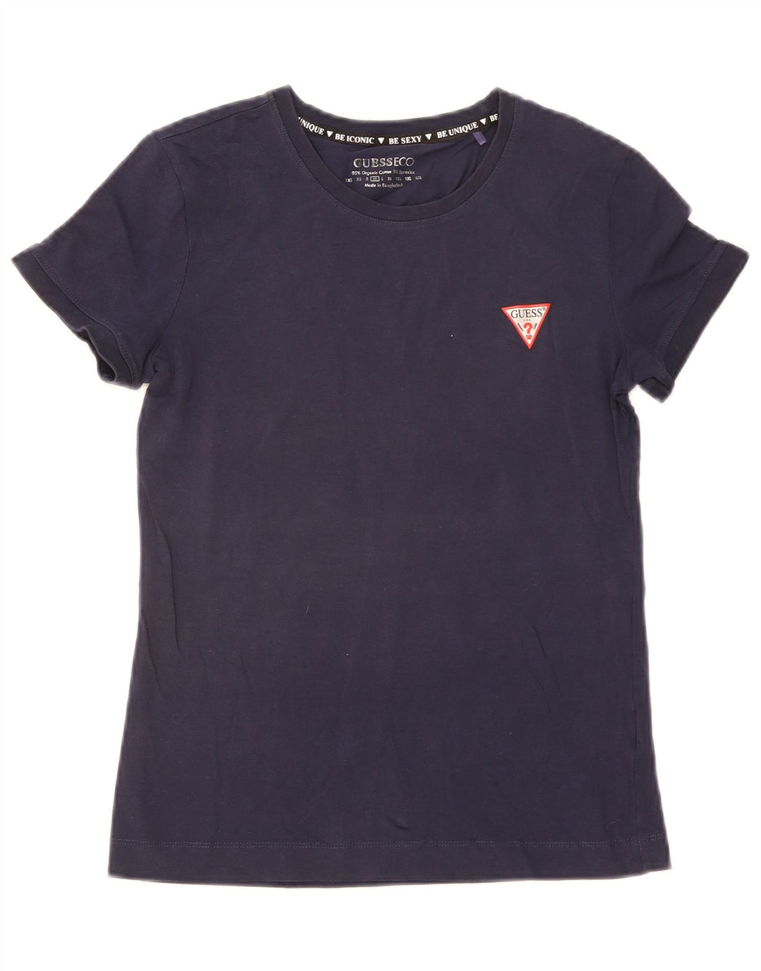 Guess T-shirt top til kvinder UK 12 Medium Navy Blue