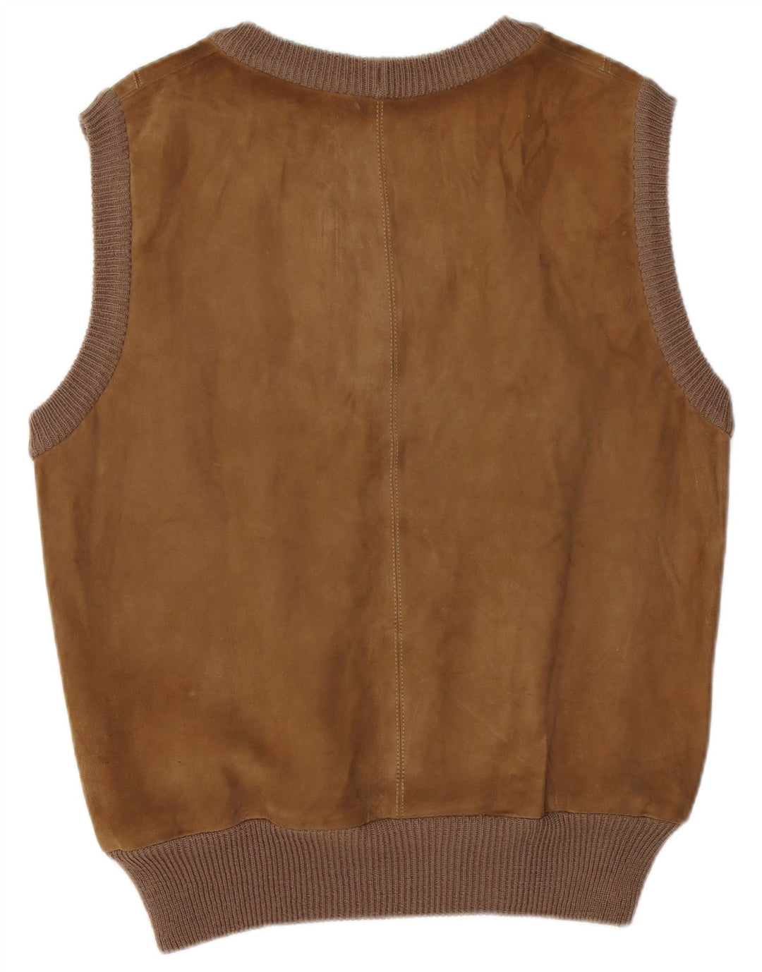VINTAGE Herre ruskindsvest Tank Top Medium Brown Argyle/Diamond