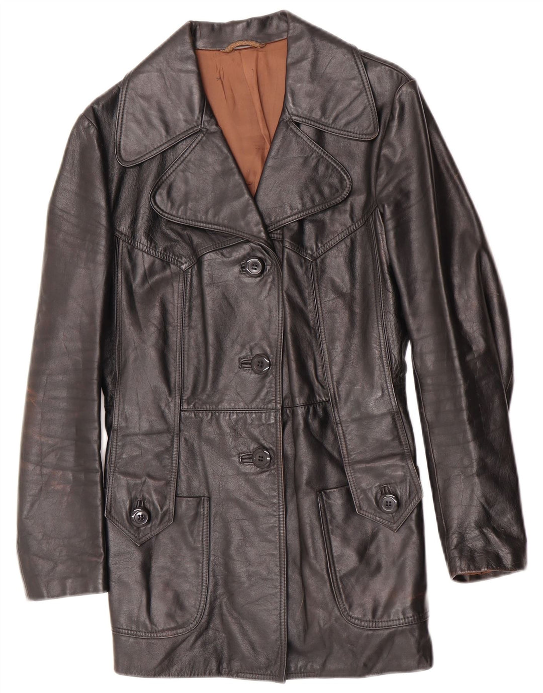 Vintage læderjakke til kvinder UK 10 Lille sort læder