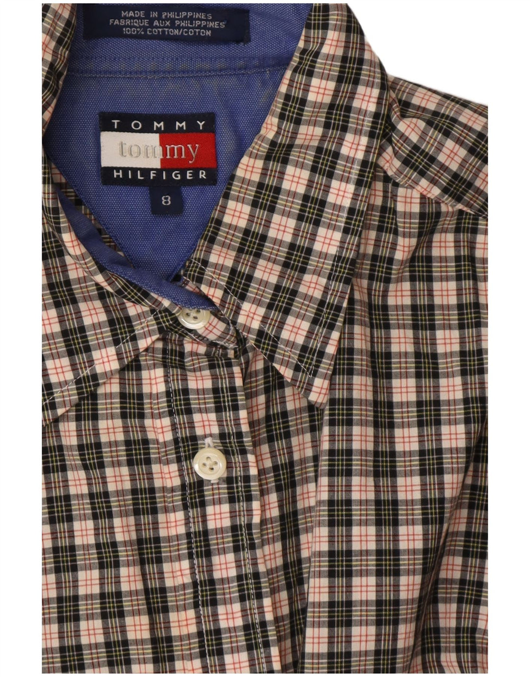TOMMY HILFIGER Dameskjorte US 8 Mellemgrå ternet bomuld