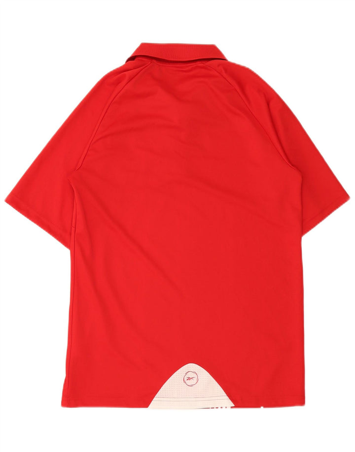 REEBOK Mens FC Koln Graphic Polo Shirt Small Red Striped Polyester