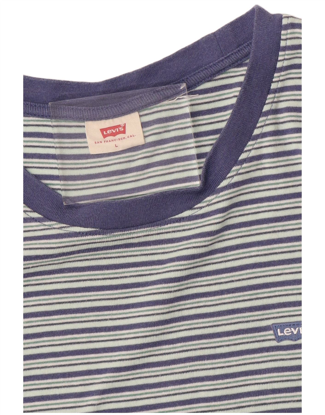LEVI'S T-shirt top til kvinder DK 14 Stor blå stribet