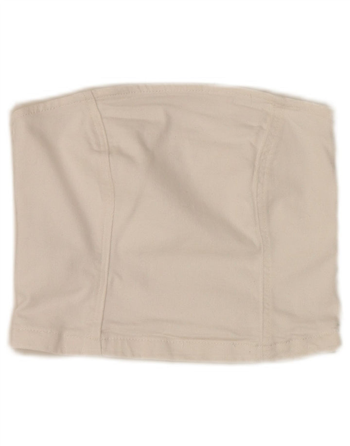 Mango Dame Corset Top UK 4 XS Hvid Bomuld