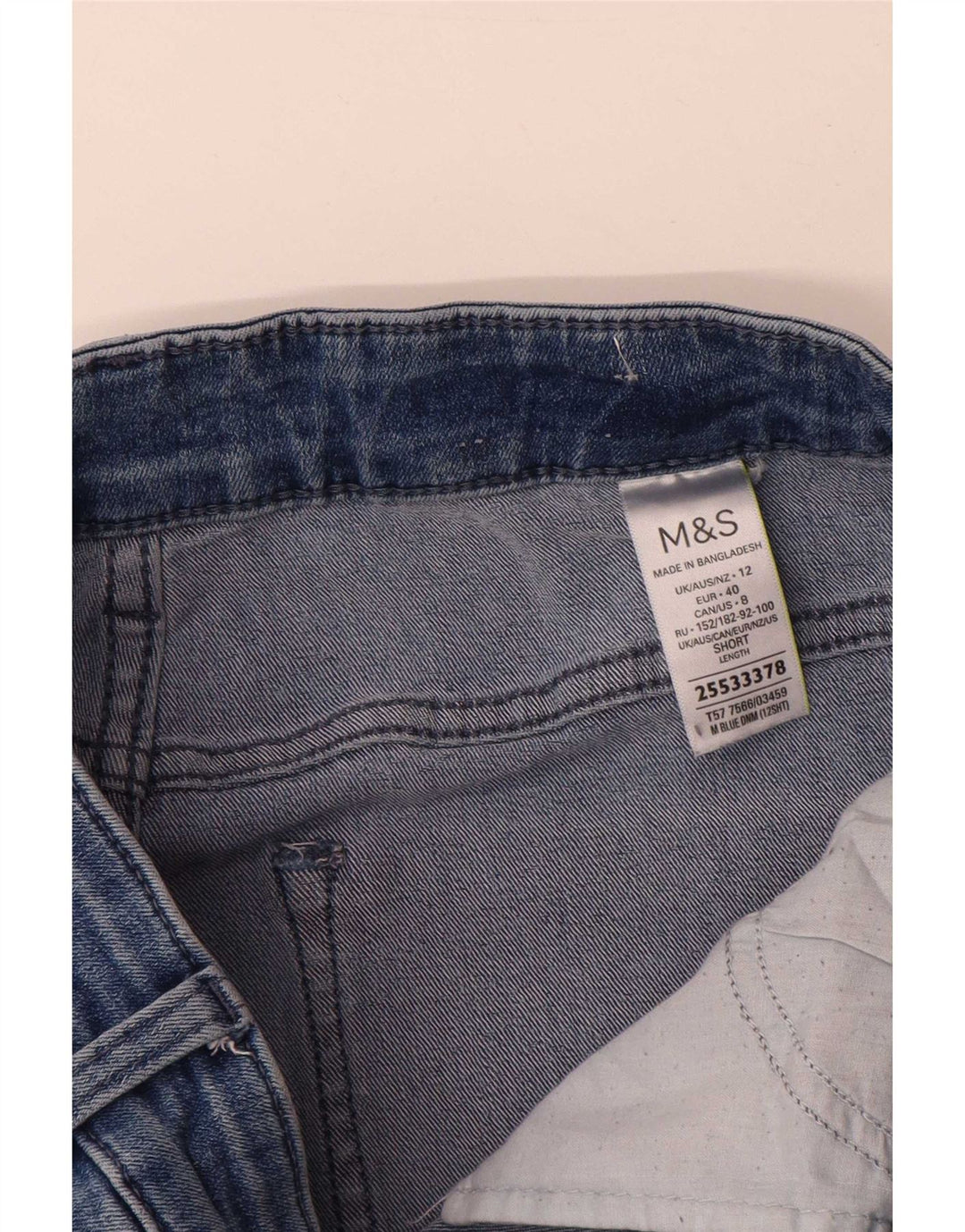 Marks & Spencer Dame Straight Jeans UK 12 Medium W30 L29 Blå Bomuld