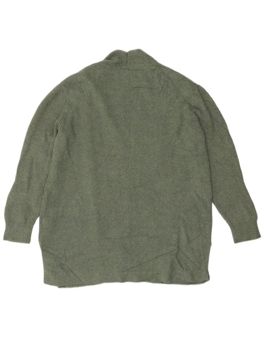 Marks & Spencer Dame Longline Åben Cardigan Sweater UK 16 Large Khaki