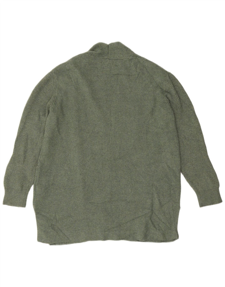 Marks & Spencer Dame Longline Åben Cardigan Sweater UK 16 Large Khaki