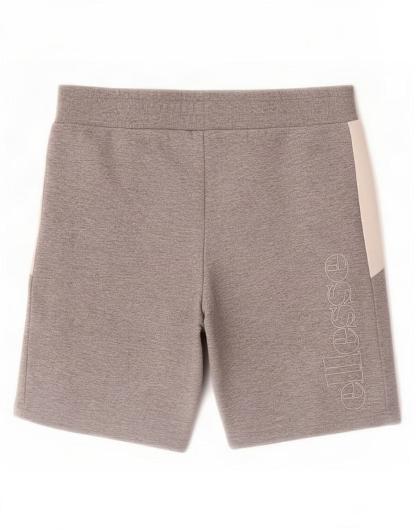 Ellesse Mens Graphic Sport Shorts Small Grey Colourblock Cotton