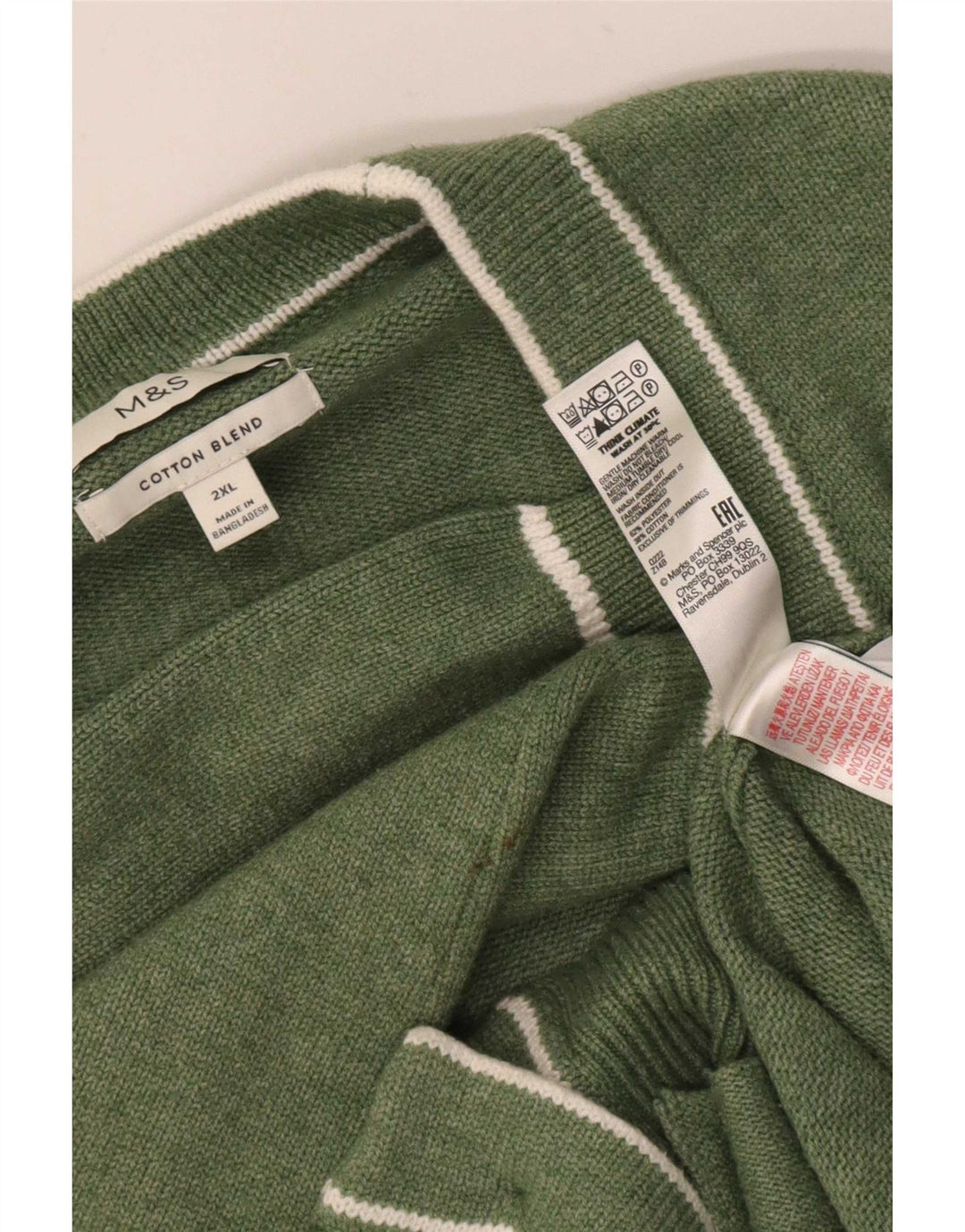 Marks & Spencer Herre Cardigan Sweater 2XL Grøn Polyester