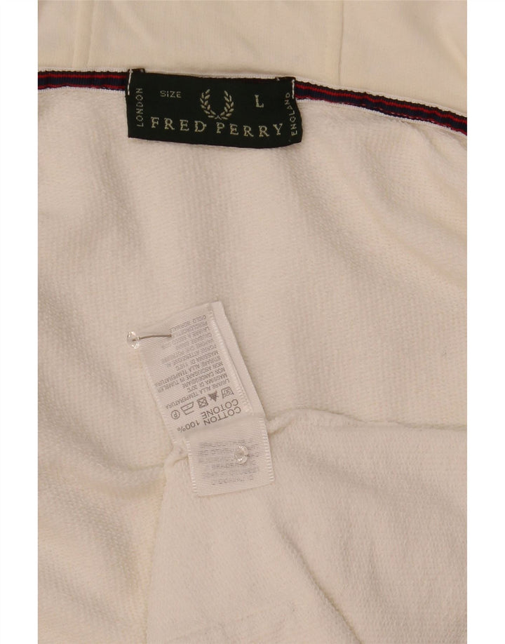 Fred Perry Herre hættetrøje med lynlås Stor hvid bomuld