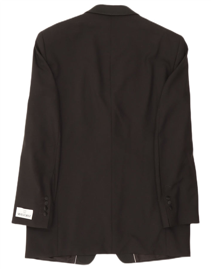 Wilvorst Herre 1 Knap Blazer Jakke EU 50 Stor Sort Uld