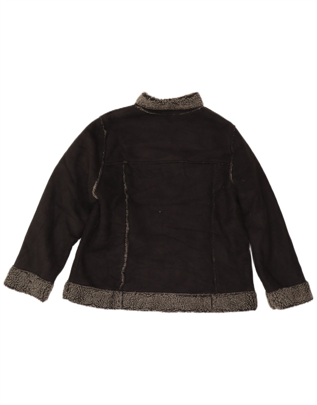 Marks & Spencer Sherpa-jakke til kvinder UK 18 XL Sort Polyester