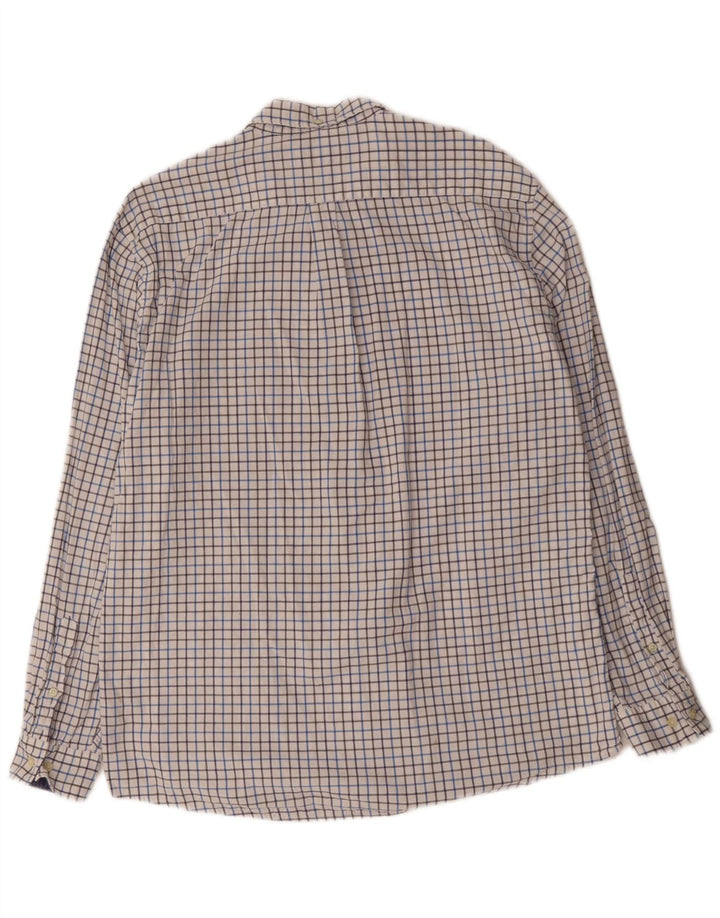 BARBOUR Mens Tailored Fit Shirt 2XL White Check Cotton