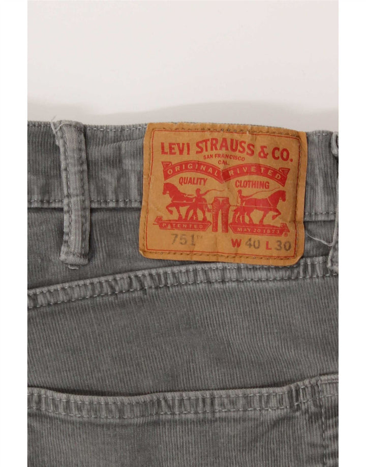 Levi's Herre 751 lige fløjlsbukser W40 L30 Grå